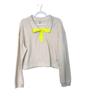 Free People FP Movement Snow Day Thermal Long Sleeve Top Ivory Women L